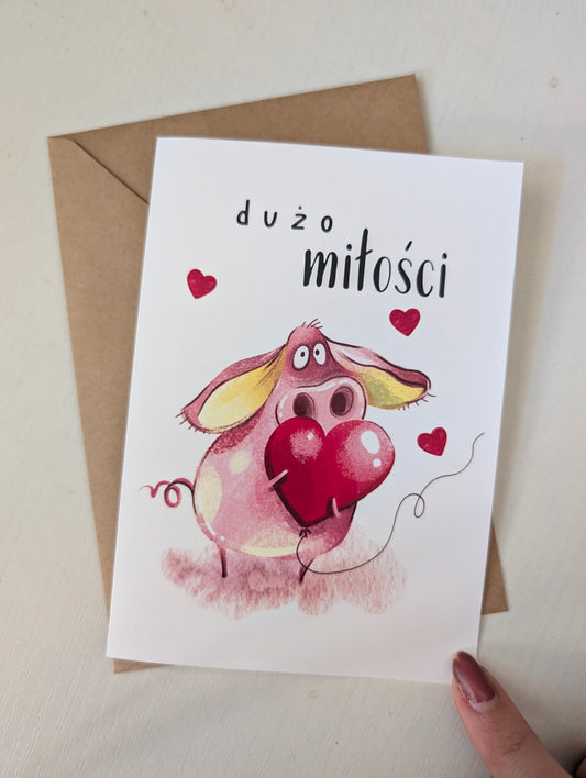 Kartka "dużo miłości"!